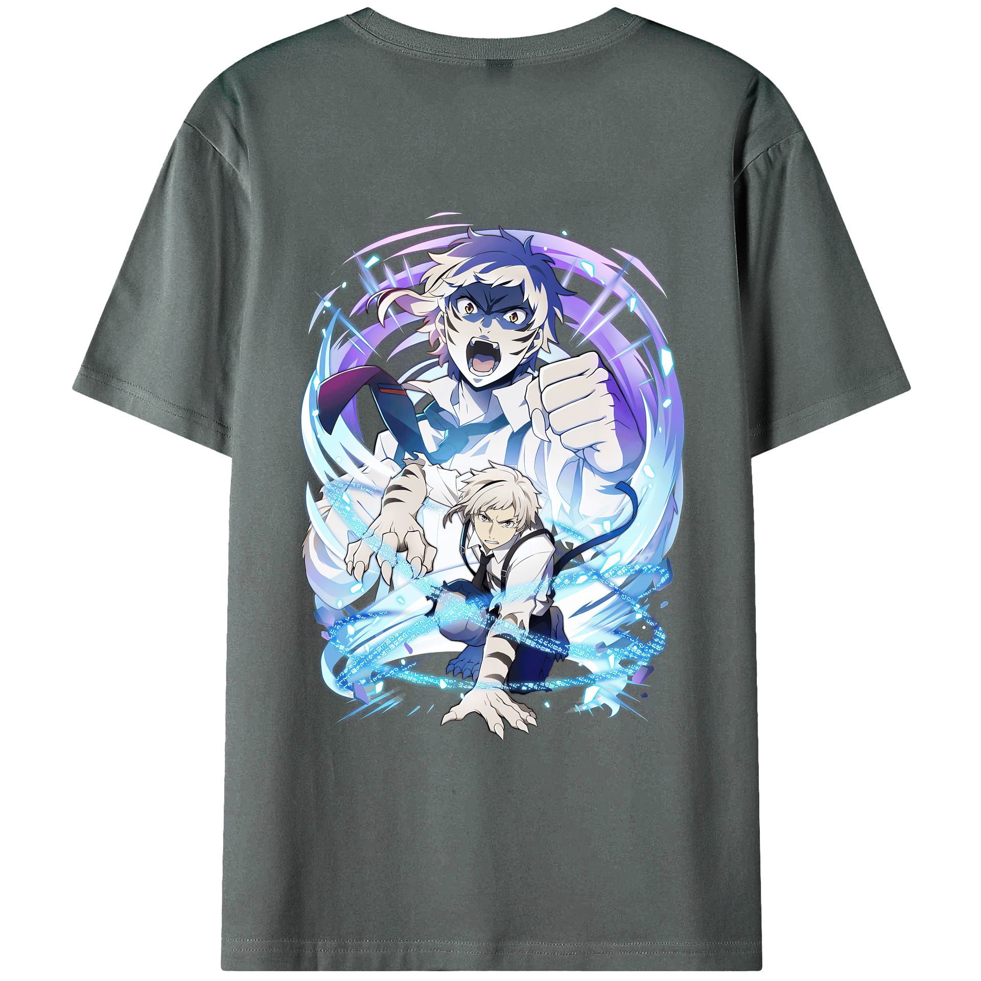 （画像用） 文豪ストレイドッグス Bungo Stray Dogs 綿100％ メンズ半袖Tシャツ（バックプリント） 通気性